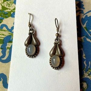 Sterling silver and moonstone teardrop earrings stamped .925